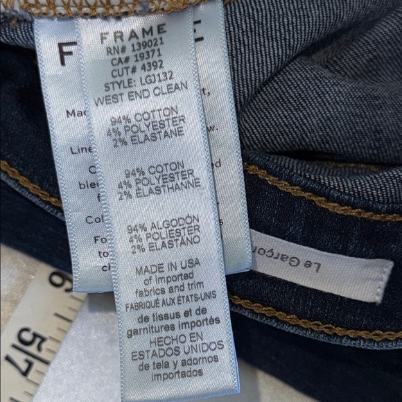 Frame Le Garçon Comfort Stretch Denim Jeans Mid Rise Boyfriend Ankle Sz 26 - Picture 3 of 12